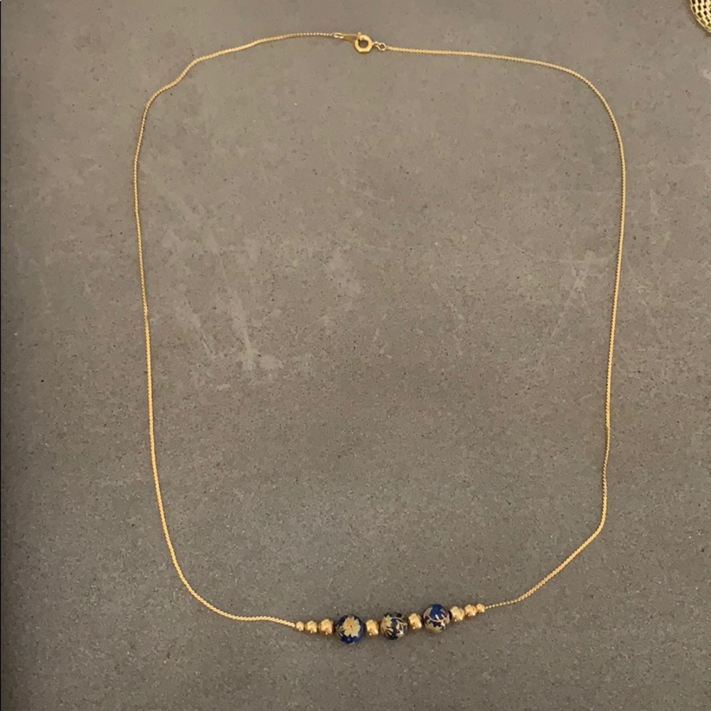 Gold Necklace with decorative beads